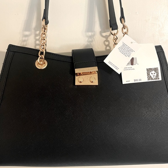 Satchel With Chain Detailing And Push Lock - Picture 7 of 12